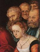 CRANACH, Lucas the Elder Christ and the Adulteress (detail) dfh Sweden oil painting artist